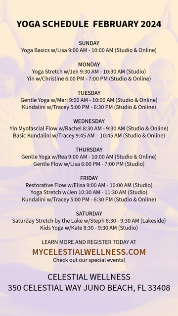 Yoga schedule